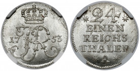 Preussen, Friedrich II, 1/24 taler 1753-A, Berlin
Prusy, Fryderyk II, 1/24 talara 1753-A, Berlin 
Grade: NGC MS66 

EUROPE WORLD COINS - GERMANY