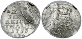 Preussen, Friedrich II, 1/24 taler 1753-F, Magdeburg
Prusy, Fryderyk II, 1/24 talara 1753-F, Magdeburg - Destrukt menniczy Podwójnie uderzony.&nbsp; ...