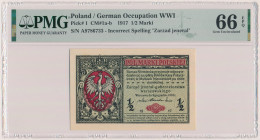 1/2 mkp 1916 jenerał - A Reference: Miłczak 1a
Grade: PMG 66 EPQ 

POLAND POLEN POLAND POLEN GERMANY