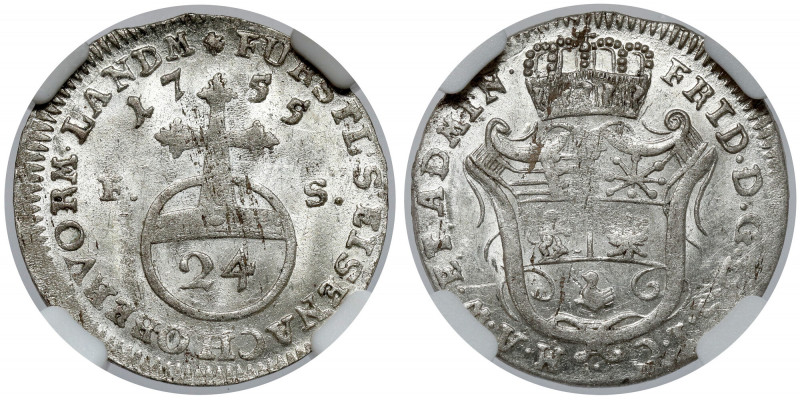 Saxe-Weimar-Eisenach, Ernst August Constantin, 1/24 taler 1755 FS
Saxe-Weimar-E...