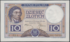 10 złotych 1919 - S.2.A. - fioletowa klauzula Reference: Miłczak 50A
Grade: AU 

POLAND POLEN