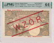 1.000 złotych 1919 - WZÓR - wysoki nadruk Reference: Miłczak 55Wa
Grade: PMG 64 EPQ 

POLAND POLEN