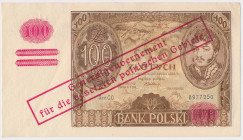 100 złotych 1934 z ORYGINALNYM przedrukiem GG Reference: Miłczak 90c
Grade: XF+ 

POLAND POLEN