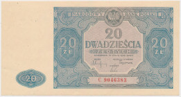 20 złotych 1946 - C - druk w kolorze NIEBIESKIM Wyraźnie niebieska kolorystyka druku głównego
 Rzadka, najprawdopodobniej omyłkowa odmiana. Wyszczegó...