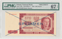 100 złotych 1948 - SPECIMEN - D Reference: Miłczak 139Wa
Grade: PMG 67 EPQ 

POLAND POLEN