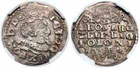 Sigismund III Vasa, 3 groschen Lublin 1597 - Koste - rare (R7) One of the rarest 3 groschen of the Lublin mint. Issue from 1597 with the mark lion pie...