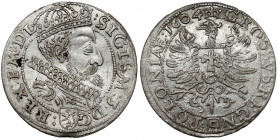 Zygmunt III Waza, Grosz Kraków 1604 - wczesny - RZADKI Piękny jak na ten najrzadszy typ groszy krakowskich z 1604 roku. 
 Wczesny typ utrzymany w sty...