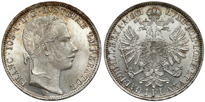 Austria, Franciszek Józef I, Floren 1861-A 
Grade: XF+/AU 

EUROPE WORLD COIN...