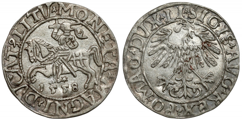 Zygmunt II August, Półgrosz Wilno 1558 - LI / LITV Odmiana legendowa LI / LITV. ...