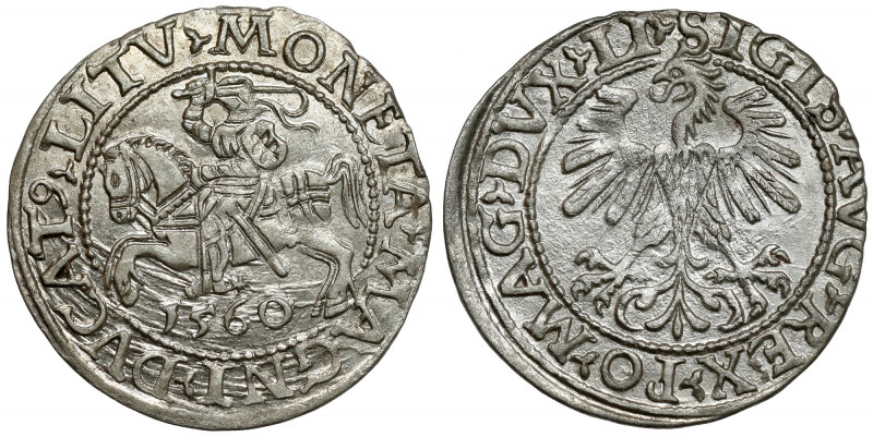 Zygmunt II August, Półgrosz Wilno 1560 Drobna korozyjność i drapania powierzchni...