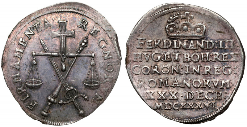 Austria, Ferdynand III, Żeton koronacyjny 1636 (ø23mm) - na Świętego Cesarza Rzy...