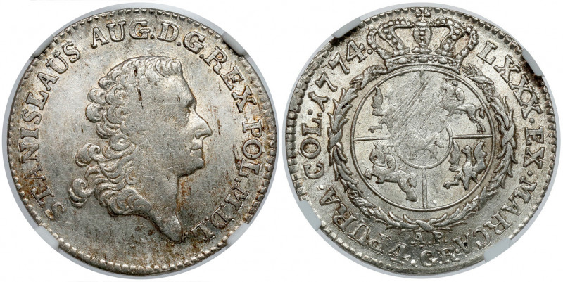 Poniatowski, 1 zloty 1774 AP - very rare In the company's history this coin has ...