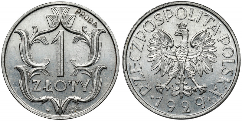 Próba ALUMINIUM 1 złoty 1929 (1953) - nakład 10 sztuk Oto moneta otwierająca lic...