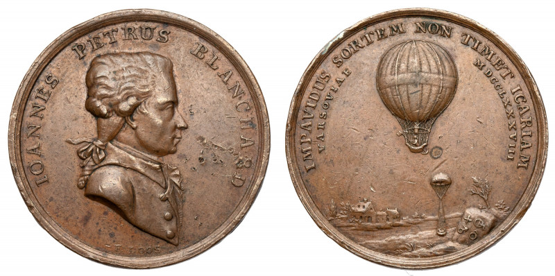 Medal, Pierwszy lot balonem nad Rzeczpospolitą - Blanchard Jean-Pierre (1789) Me...