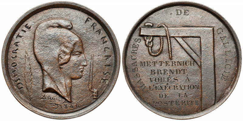 Medal Rzeź galicyjska 1846 r. - rzadki Charakterystyczny, rzadki medal upamiętni...