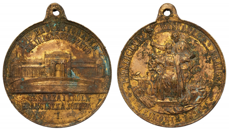 Medal, Powszechna Wystawa Krajowa Lwów 1894 - rzadki Menniczy, ale mocno zabrudz...