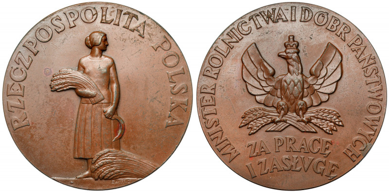 Medal, Za Pracę i Zasługę 1926 - III. klasa (brąz) Tłuste pozostałości na powier...