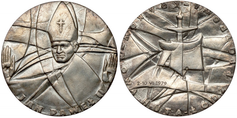 Jan Paweł II medal SREBRO, I Pielgrzymka, Kraków, Nowa Huta - Łódź Piotrowa 1979...