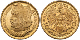 10 złotych 1925 Chrobry Złoto, średnica 19 mm, waga 3.23 g 
Reference: Parchimowicz 125
Grade: XF+/AU 

POLAND POLEN