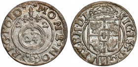 Zygmunt III Waza, Półtorak Bydgoszcz 1622 - w owalnej Menniczy, z lustrem. Odmiana z herbem Sas w tarczy owalnej, z zapisem imienia SIGIS. 
Reference...