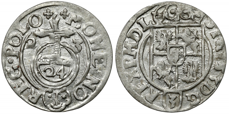 Zygmunt III Waza, Półtorak Bydgoszcz 1623 Odmiana z herbem Sas w tarczy owalnej....