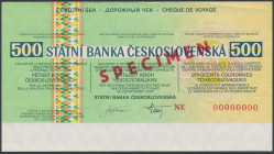 Czechoslovakia, Travelers Cheque SPECIMEN 500 Korun Wymiary: 145 x 80 mm.

Grade: AU 

Czechoslovakia