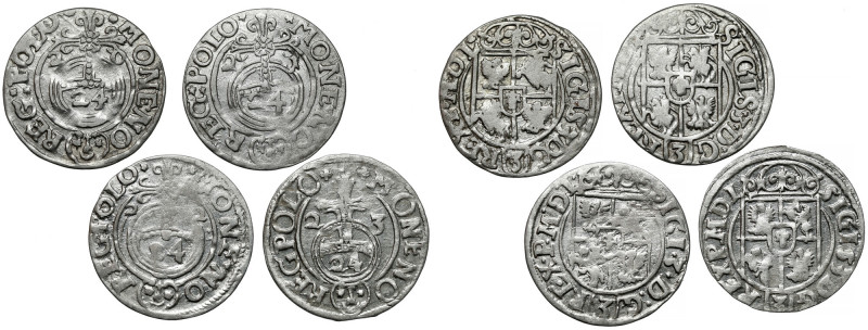 Zygmunt III Waza, Półtorak Bydgoszcz 1620-1623, zestaw (4szt) 1620 - st.2 1621 -...