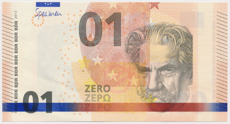 Germany, Testnote 01 EURO - Albert Schweitzer 
Grade: AU/XF+ 

GERMANY DEUTSC...