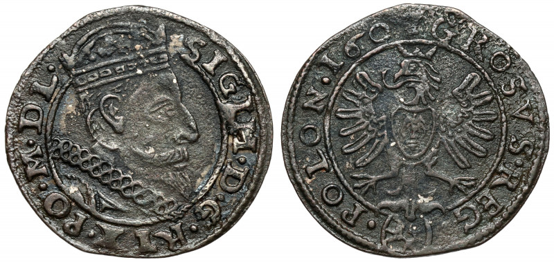 Zygmunt III Waza, Grosz Kraków 1607 - falsyfikat z epoki Bardzo ładny falsyfikat...