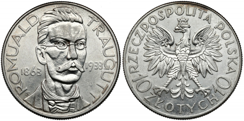 Traugutt 10 złotych 1933 Reference: Chałupski 2.30.1.a (R), Parchimowicz 122
Gr...