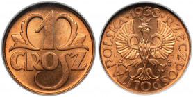 1 grosz 1938 Reference: Chałupski 2.2.12.a, Parchimowicz 101.m
Grade: GCN MS65 

POLAND POLEN