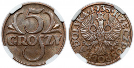 5 groszy 1935 Reference: Chałupski 2.7.6.a, Parchimowicz 103.g
Grade: NGC MS64 BN 

POLAND POLEN