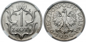 1 złoty 1929 - mennicza Reference: Chałupski 2.17.1.a, Parchimowicz 108
Grade: NGC MS64 

POLAND POLEN