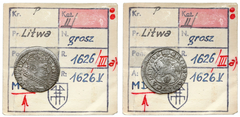 Zygmunt III Waza, Grosz Wilno 1626 - ex. Kałkowski Egzemplarz z kolekcji Tadeusz...
