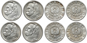 Piłsudski 2 złote 1934, zestaw (4szt) Reference: Chałupski 2.20.1.a, Parchimowicz 111.a
Grade: VF/VF+ 

POLAND POLEN