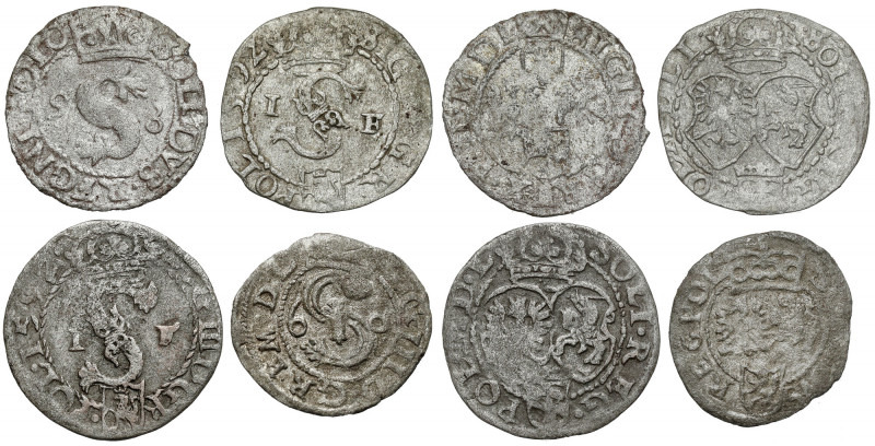 Zygmunt III Waza, Szeląg Wschowa i Olkusz 1592-1601, w tym 1598! (4szt) Atrakcyj...