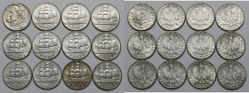 Piłsudski i Żaglowiec 2 złote 1934-1936, zestaw (12szt) 10 sztuk monet st.2, 2/+, 1 sztuka w st.2-, Piłsudski st.3+.&nbsp; 
Grade: 3+ do 2+ 

POLAN...