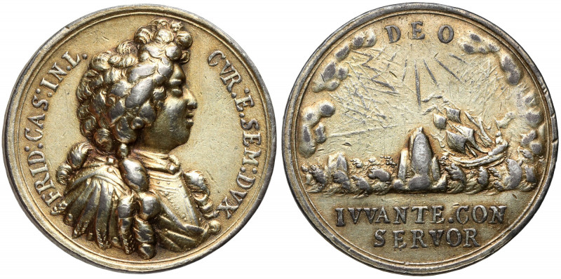 Kurlandia, Fryderyk Kazimierz, Medal bez daty (1682—1698) - DEO IVVANTE... Bardz...