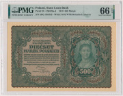 500 mkp 1919 - I Serja BG Reference: Miłczak 28a
Grade: PMG 66 EPQ 

POLAND POLEN