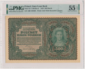 500 mkp 1919 - I Serja BB Reference: Miłczak 28a
Grade: PMG 55 EPQ 

POLAND POLEN