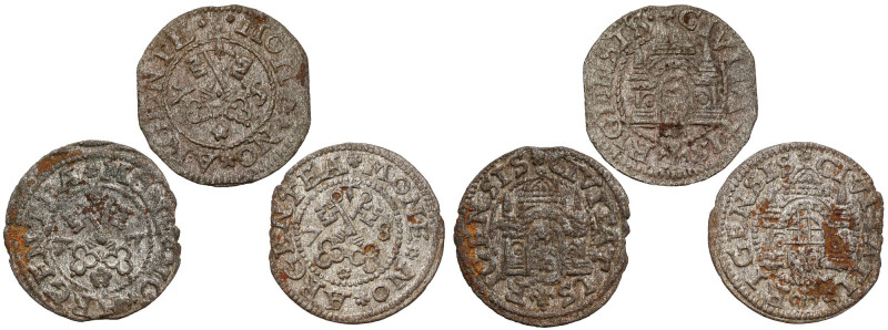 Wolne Miasto Ryga, Szeląg ryski 1575-1578, zestaw (3szt) Reference: Kopicki 8029...