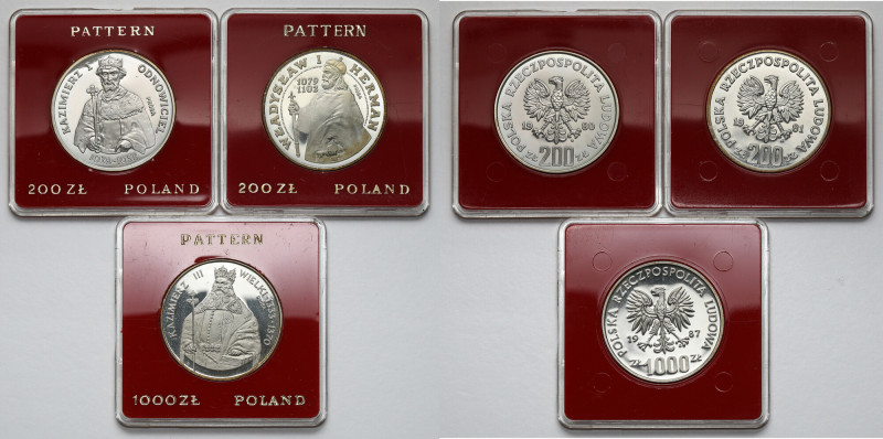 PRÓBY 200 - 1.000 złotych 1980-1987 - Kazimierz I, Władysław I i Kazimierz III (...