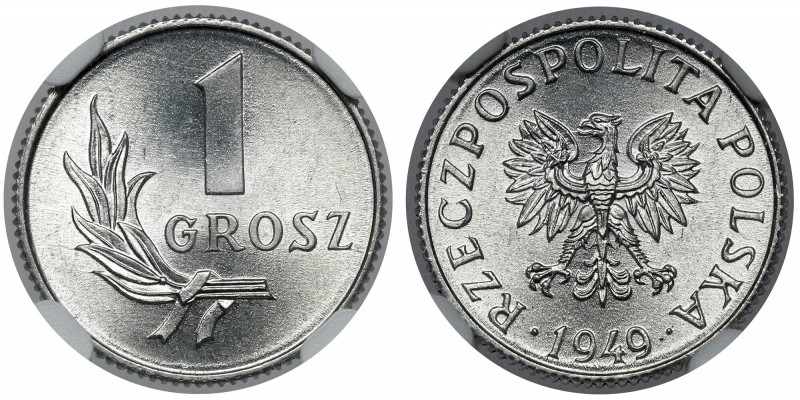 1 grosz 1949 Reference: Parchimowicz 201
Grade: NGC MS67