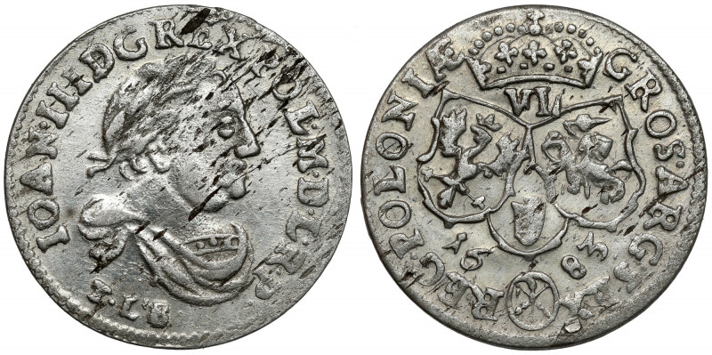 Jan III Sobieski, Szóstak Bydgoszcz 1683 TLB - Jelita Lekko nabłyszczony awers. ...