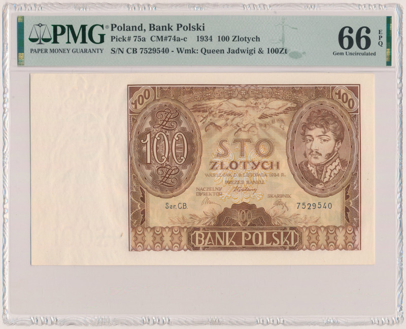 100 złotych 1934 - kropka między literami serii Reference: Miłczak 74c
Grade: P...