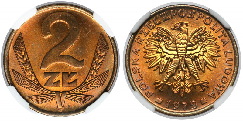 2 złote 1975 Reference: Parchimowicz 217.a
Grade: NGC MS66