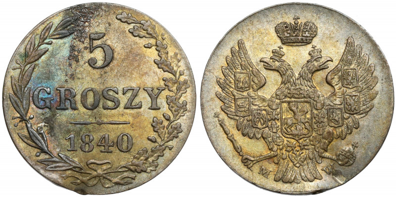 5 groszy 1840 MW - wąski ogon (1853-63) Najprawdopodobniej najpóźniejsza odmiana...