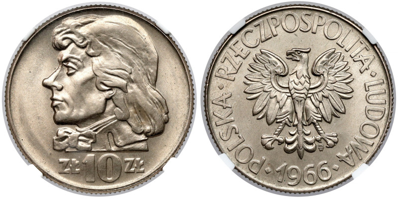 10 złotych 1966 Kościuszko Reference: Parchimowicz 225.c
Grade: NGC MS65