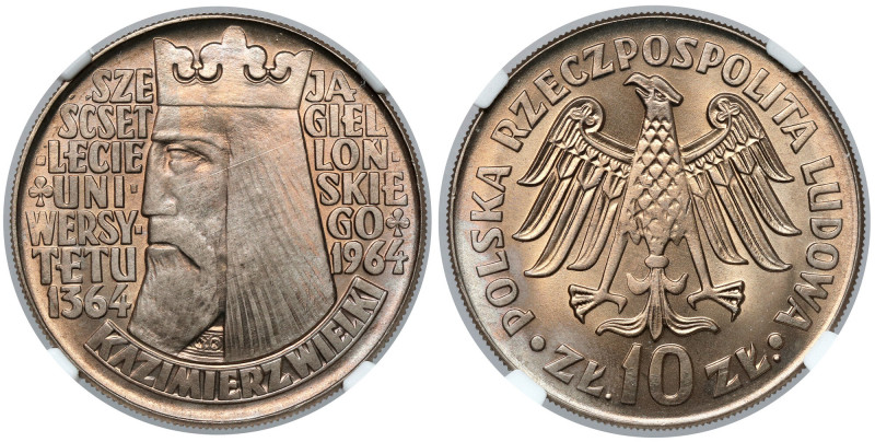 10 złotych 1964 Kazimierz Wielki - wypukły Reference: Parchimowicz 226
Grade: N...