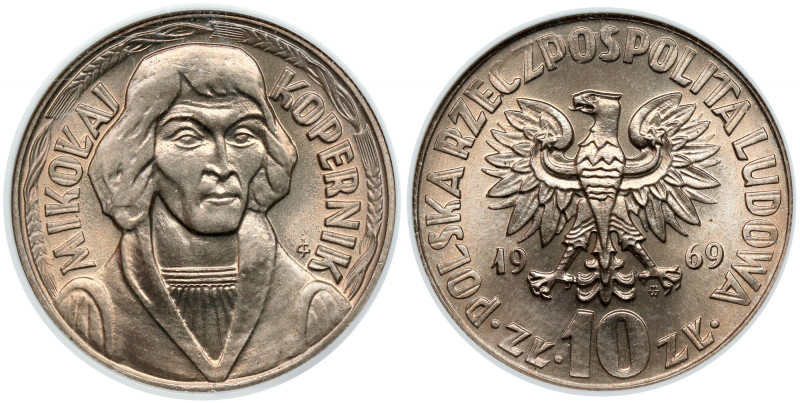 10 złotych 1969 Kopernik Reference: Parchimowicz 232.c
Grade: NGC MS65